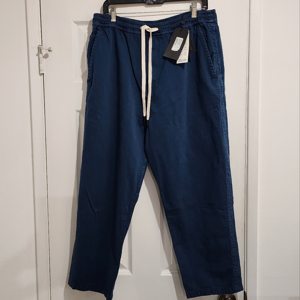 NWT - rag & bone Men's Indigo Hemp Blend Broken Twill Pants Size XL
